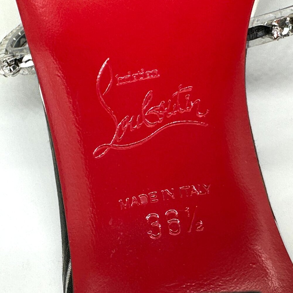 Christian Louboutin IZA QUEEN 55 Jewel Crystal Strap Mule Sandals Heels - Picture 14 of 15